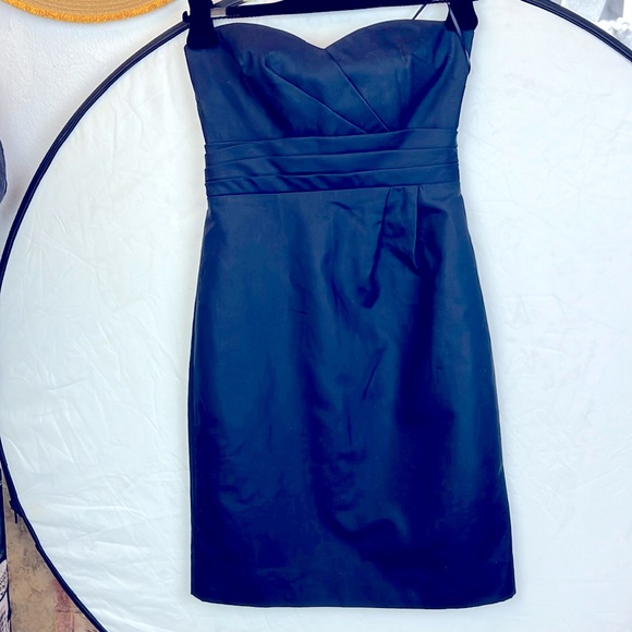 J Crew Raquel 🆕 Sleeveless Party Bridesmaid Dress Navy Blue open shoulders sz.0 - Picture 1 of 16